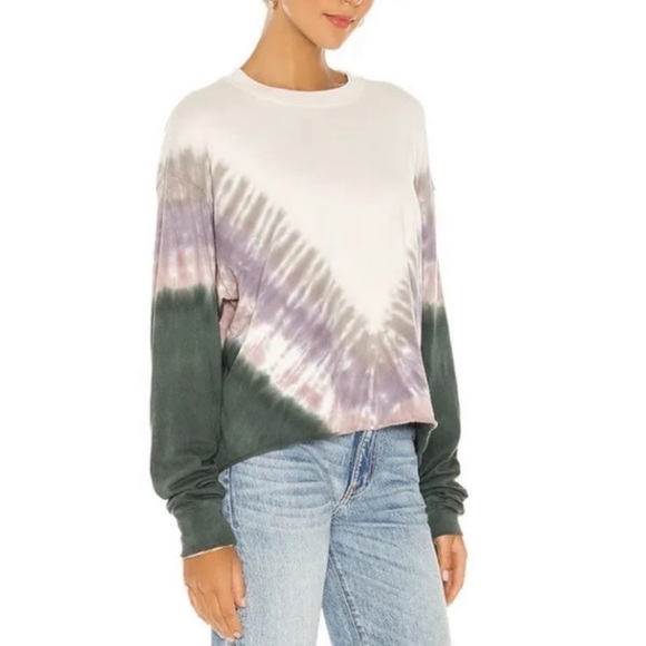 Daydreamer  Tie Dye Long Sleeve Crop Tee in Dusty Rose size XS FLAWED. - Picture 2 of 8